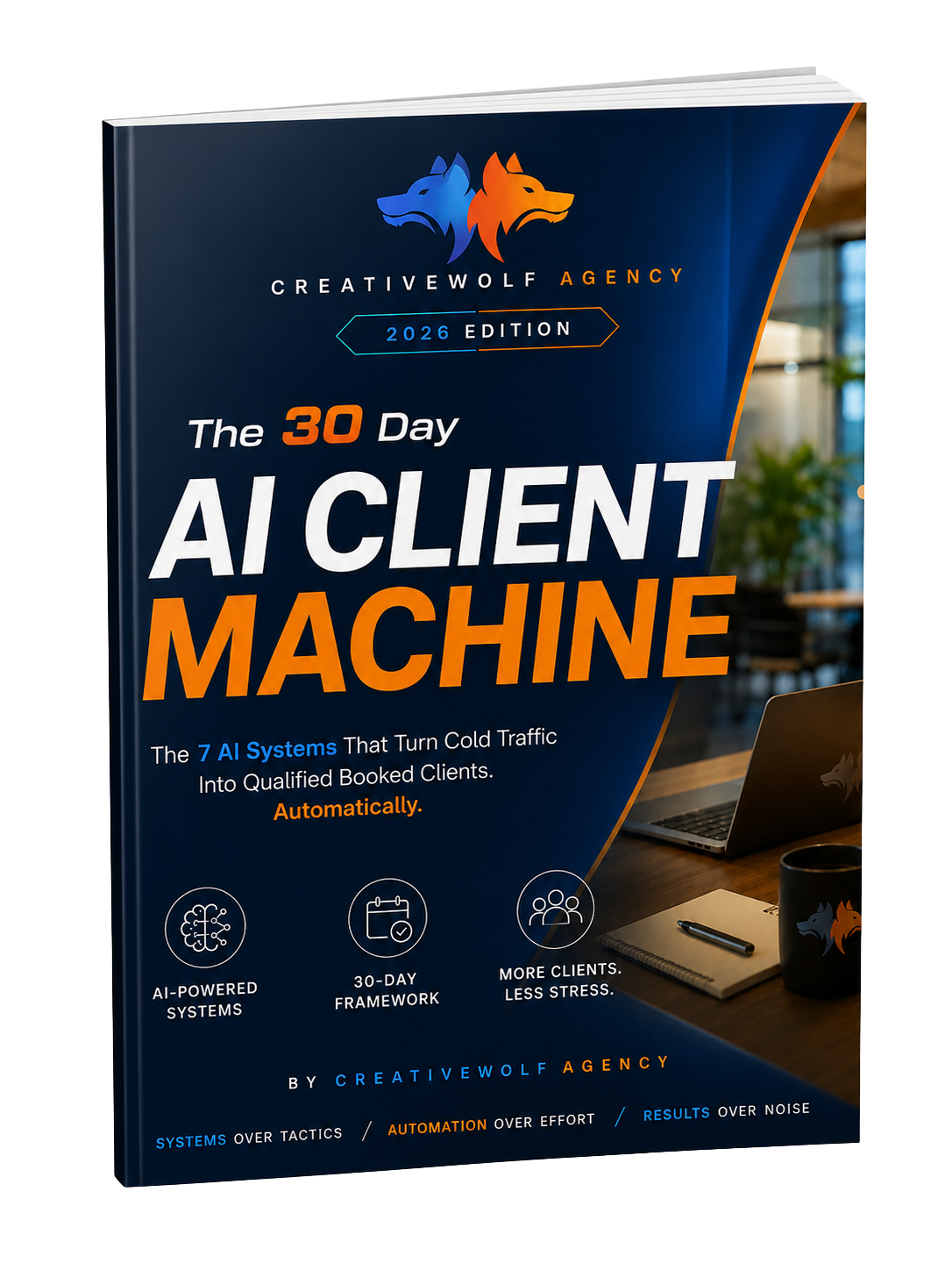 The 30-Day AI Client Machine ebook by CreativeWolf Agency